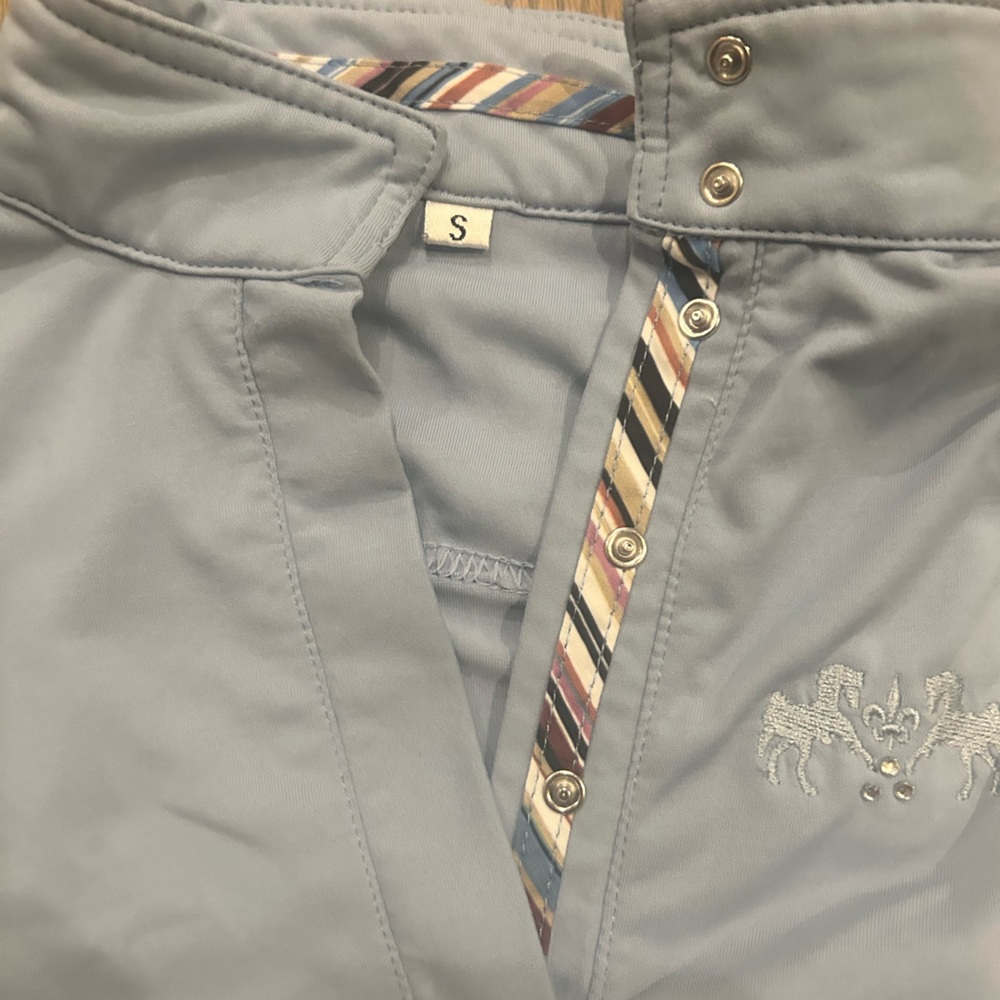 Kids Light blue long sleeve horse back riding shirt